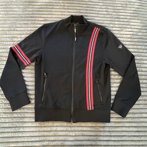 Industry Jacket Men Size S Black with Red and White Stripe Good Condition